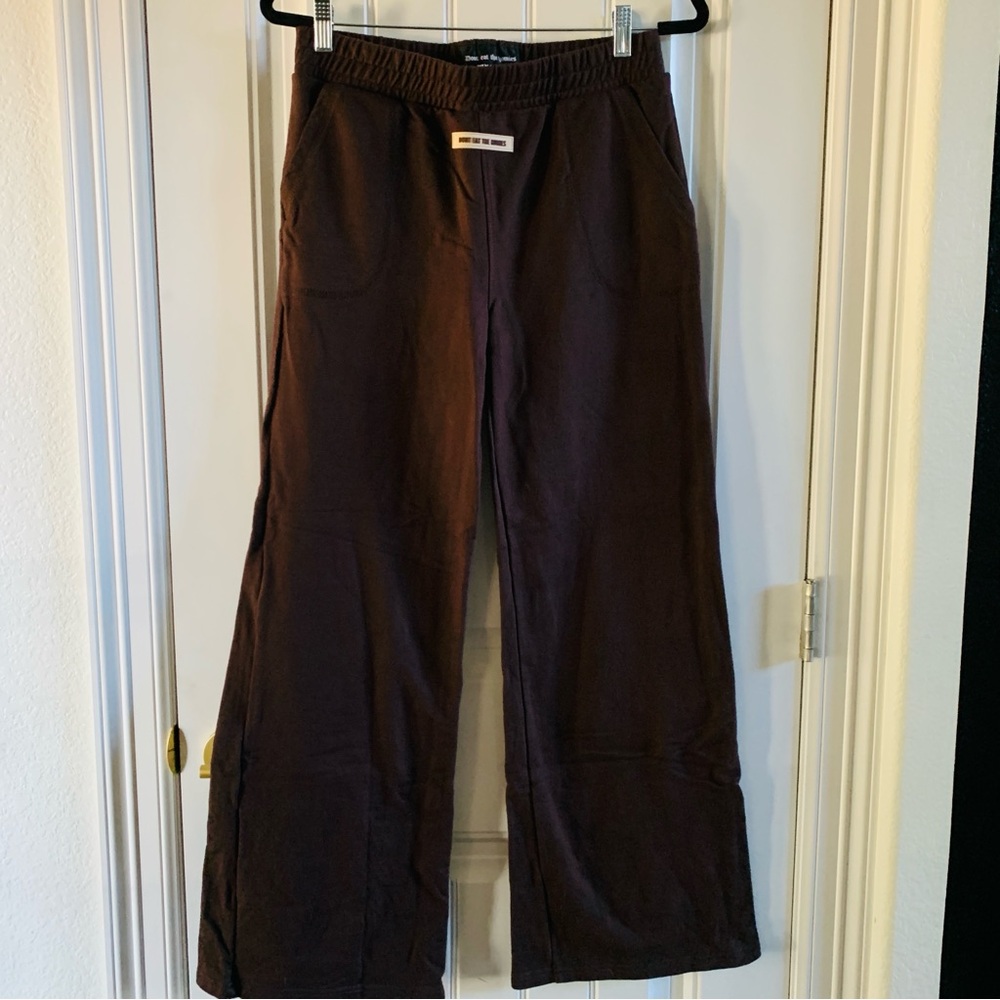 Don’t Eat the Homies Chocolate Brown Wide Leg Elastic Waist Cozy Sweatpants | XL